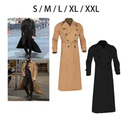 ujeavette Windproof Men'trench Coat Warm Peacoat Soft for Vacation image 4