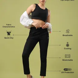 technosport Women's Regular Fit Solid Track Pant with Antimicrobial, Stretchable for Gym, Workout & Sports and Regular Use image 4