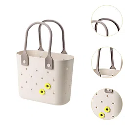 Beach Bag Travel Bag with Holes Stylish Tote Bag for Dating Holiday Shopping Clothing, Shoes & Accessories Womens Handbags & Bags image 5