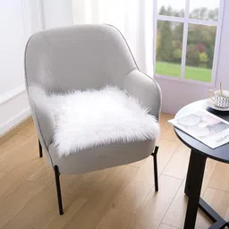 CottonFry Faux Sheepskin Fur Area Rugs Round Fur Throw Rug Floor Mat Circular Carpet for Bedroom Soft Circle Kids Play Mat for Nursery (White Square, 18x18) image 3