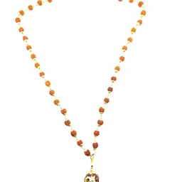 raviour lifestyle Lord Shiv 5 mukhi rudraksha OM Pendant with Rudraksha Mala Cap for Shiv Blessings image 4