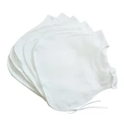 picksparrow Cotton Newborn Baby Clothes/Hosiery Jhablas (Pack of 5, Solid White) image 1