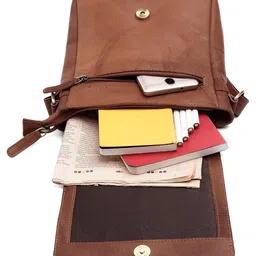 wildhorn � Leather 8.5 inch Sling Messenger Bag for Men I Multipurpose Crossbody Bag I Travel Bag with Adjustable Strap I DIMENSION: L- 8.5inch H- 10.5inch W- 3inch image 4