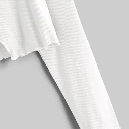 Women’s Cropped Tie-Front Shrug Cardigan | Soft Ribbed Knit Long Sleeve V-Neck Top | Stylish Summer Cardigan, Casual Beach & Vacation Wear | Full Sleeve Front Tie Shrug for Women image 5