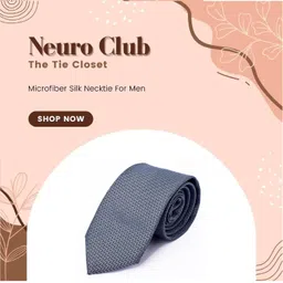 neuroclub Neuro Club Neck Tie Microfiber Silk Self Design Formal/Casual Necktie For Men image 3