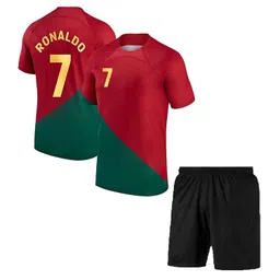 Ronaldo 7 Football Jersey with Black Shorts(Kid's, Boy's& Men) image 1