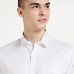 amazon brand - symbol Men's Solid Cotton Formal Shirt | Plain | Full Sleeve - Regular Fit (Available in Plus Size and Combo Packs) image 4