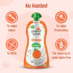 Paper Boat Orange Juice, Enriched with Vitamin D, No Added Preservatives and Colours (Pack of 9, 150ml each) image 3