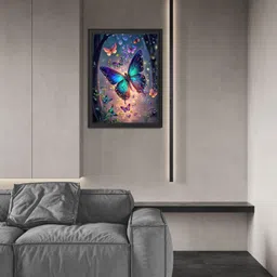 TREXEE DIY 5D Diamond Painting Kit For Adults & Kids , 5D Diamond Paint By Numbers Kit Butterfly PNB, Rhinestone Extremely Shiny Diamond Painting Art for Home Leisure and Wall Decoration (30Cm X 40Cm)Unframe image 2