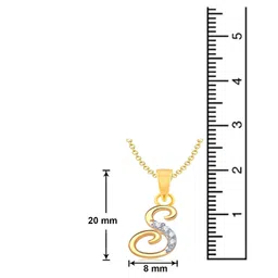 mahi Initial Letter S Alphabet White Cubic Zirconia Unisex Pendant Without Chain PS1100177G image 3