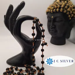 JC SILVER Karungali Malai/Ebony Wood Copper Original 8mm | Karungali Malai polished Copper 8mm 54 beads /1 Piece For Unisex Adult image 2