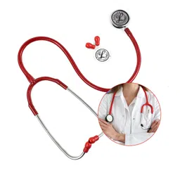 dishan Evolife Cardiofonic Double Chest Piece For Doctors Warranty 3 Years Manual Stethoscope (Red) image 5