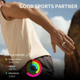 Smart Ring Health Tracker, Fitness Sleep & Heart Rate Monitor Tracker Smart Ring, Waterproof Bluetooth Fitness Tracker Ring IPX68 Waterproof (Black, 8) image 3