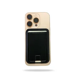 casebase Magnetic Wallet and Phone Stand for iPhone 12 to 16 – Mag-Safe Compatible Card Holder with Kickstand – Slim Leather Design with Strong Magnet (Black) image 1