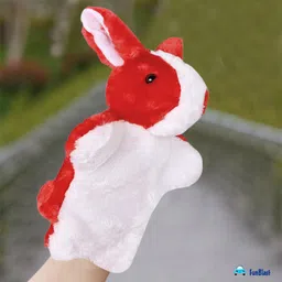 FunBlast Hand Puppets for Kids – Cute Bunny Hand Puppet for Children, Story Telling Puppet for Kids, Hand Puppet Toy, Soft Hand Puppets for Kids, Fun Play Learning Toys for Kids (Red) image 2