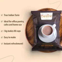 Desire Instant Premix Hot Chocolate Powder | Enjoy Hot Or Cold Drinking Chocolate | Coco Powder 1 Kg image 4