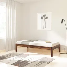 Amazon Brand - Solimo Sheesham Wood Fieri Single Size Bed Without Storage Solid Wood Cot Palang Wooden Bed for Bedroom Home Living Room (Natural Finish) image 1