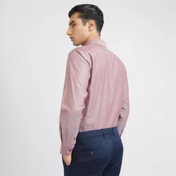 raymond Men Slim Fit Solid Pattern Pure Cotton Semi Cutaway Collar Full Sleeve Formal Shirt image 4