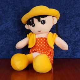 HELLO BABY Polyester Super Soft Stuffed Cap Doll for Baby Girls, Washable Cuddly Soft Plush Toy, Helps to Learn Role Play, Safe Toy for Kids - Yellow Color 40Cm image 5