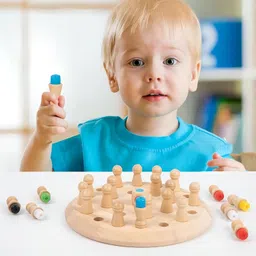 kiddie galaxia Kiddie Galaxia® Wooden Memory Match Stick Chess Game Set, Funny Block Board Game Children Learning and Educational Parent-Child Interaction Toy Brain Training Games for Kids image 4