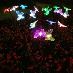 GIGALUMI GL-910 8 LED Solar Butterfly String Light with 2V Panel 600mAh Battery BIS Approved IP65 Waterproof Fairy Lamp for Wedding Lawn Garden Yard Patio Decoration (1Pc, Multicolor) image 5