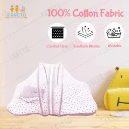 Fareto Baby Gift Pack Set Mattress with Net & Sleeping Bag(0-6 Months) Pink image 5