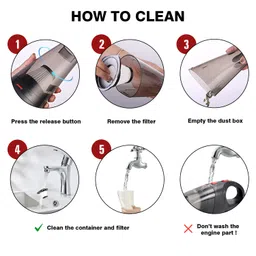 IBELL VC6950 Wireless Car Vacuum Cleaner, Rechargeable, Wet & Dry, Hand Held Portable, with High Suction Power (Black) image 5