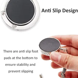 NHCDFA 2 PCS Bag Hanger, Bag Hooks for Handbags, Office Desk Removable Hooks for Bags, Hanger Portable Folding Bag Ring Hanger for Table, Handbag, Backpack (Black+Pink) image 4