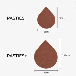 buttchique Cinnamon Pasties + Plus Size Stick-On Pasties for Complete Coverage, Waterproof & Sweat-Proof, Safe to Use Directly on Skin image 3