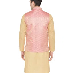 wintage Men's Banarasi Rayon Cotton Casual and Festive Nehru Jacket Vest Waistcoat : 5 Colors image 3