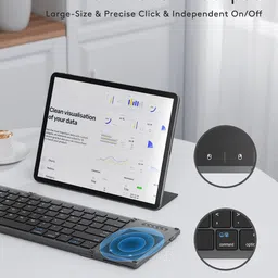 MICROWARE Foldable Bluetooth Keyboard with Touchpad, Full-Size Wireless Folding Keyboard, Portable Travel Keyboard for iOS Android Windows Mac OS, Support 3 Devices (BT5.1 x 3) image 4