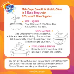 DIYScience Premium PVA Slime Glue - Clear (200Ml) for Craft, Smooth and Stretchy, Non-Toxic, Safe for Kids, Dries Clear, Extra Thick & Washable, Makes Strong Bond image 4