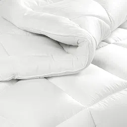 MeckHome Culture 800 Series Quilted Comforter 300-GSM Soft/Fluffy Hypoallergenic Comforter/Quilt/Dohar/Rajai for (60" x 90" Inches) Single Bed Comforter - White, Microfiber image 4