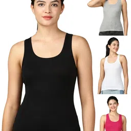 lux cozi Women Cotton Racerback Tank Top | Pack of 4 image 1