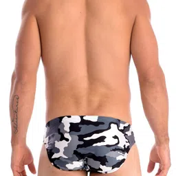Mens Black Camouflage Counter Pouch Bikini Swimsuit By Gary Majdell Sport Size Medium image 4