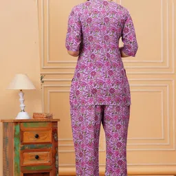anuom Women's Cotton Printed Matetnity Kurta Pants | Feeding Pyjama Set for Women | Printed Comfortable Feeding Top Pants image 2