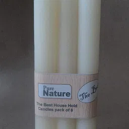 Pure Source India Candles Wax Household Candles Set of 6 Pcs (8 inch Long Candles) Birthday Candle/Dinner Light Candle image 1