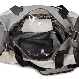 topgator Polyester Gym Bag Sports Duffel With Shoe Compartment 34 L (Grey/Black), 25 Cm image 4