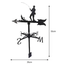 UJEAVETTE 2pcs Practical Weather Vane Farm Garden Stake Yard Decor 55cm Tall Ornament image 3