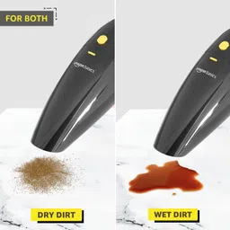 amazon basics Cordless Handheld Car Vacuum Cleaner with 3000Pa Powerful Suction for Deep Cleaning (Wet and Dry), HEPA Filter, 350 milliliter, Black image 4