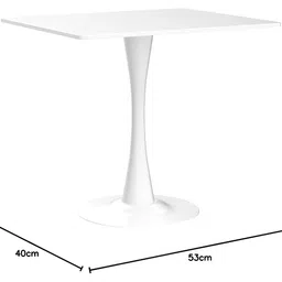 Device Bas with BROWN ART SHOPPEE Rectangle Coffee Table With 1 Pillar, Modern Round Side Entryway Living Room Table (Plane-White, Engineered Wood) image 2