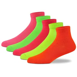 supersox Women's Ankle Length Pack of 5 NEON Polyester Socks image 1