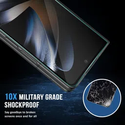 ArmourPro Military-Grade Privacy Tempered Glass Screen Protector for Samsung Galaxy Z Fold 4 5G (6.2 Inch) With Installation Kit | Edge to Edge Coverage | Black image 2