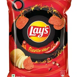Lay's Sizzlin Hot Potato Chips 40G/48G/50 Gram, Crispy Wavy Chips And Snacks (Weight May Vary) image 1