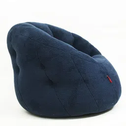 couchette Couchette® Papillon XXXL Filled Bean Bag Chair in Navy Blue Sherpa (Filled with Beans, Wool) image 3