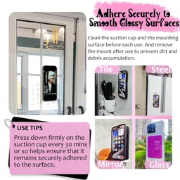 LvShuLiangPin Silicone Case Suction Phone Case Mount, Silicon Adhesive Phone Accessory for Smartphones, Hands-Free Mirror Shower Phone Holder for Selfies, Tiktok Videos (Dark Blue) image 4