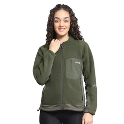 rock.it from house of Monte Carlo Womens Solid Olive Mock Neck Full Sleeve Sweatshirt_2240102724 image 1