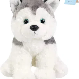 TechSrmaji Husky Dog Soft Toys, Stuffed Animals Toy, Realistic Puppy Dog Soft Plush Toys, Birthday Gifts for Kids Toddler Boys, Girls Teddy (35cm) image 1