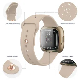 Tobfit Silicone Band for Fitbit Versa 3 4 Fitness Tracker,Soft Sport Strap for Fitbit Sense Fitness Tracker (Watch Not Included), Adjustable Wristband with Metal Buckle for Men Women image 4