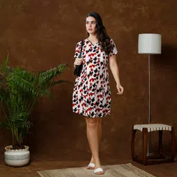 momtobe Women's Rayon Maternity Dress/Pregnancy Dress/Easy Breastfeeding Dress/Western Dress with Zippers for Nursing Pre and Post Pregnancy (Multi) image 2